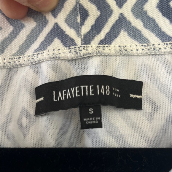 Lafayette 148 New York Diamond Pattern Short Sleeve Tee - Picture 2 of 4